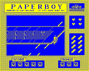 Paperboy (1987)(Elite)[PAPERBY] screen shot game playing